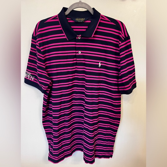 Polo Golf Ralph Lauren Performance Shirt‎ Navy & Pink Embroidered Logo Men’s XL - Picture 1 of 9